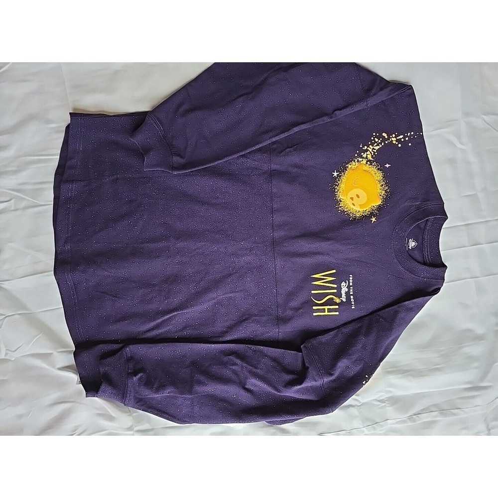 Disney Wish Long Sleeve Shirt Size‎ S Jersey Top Purple Sparkle